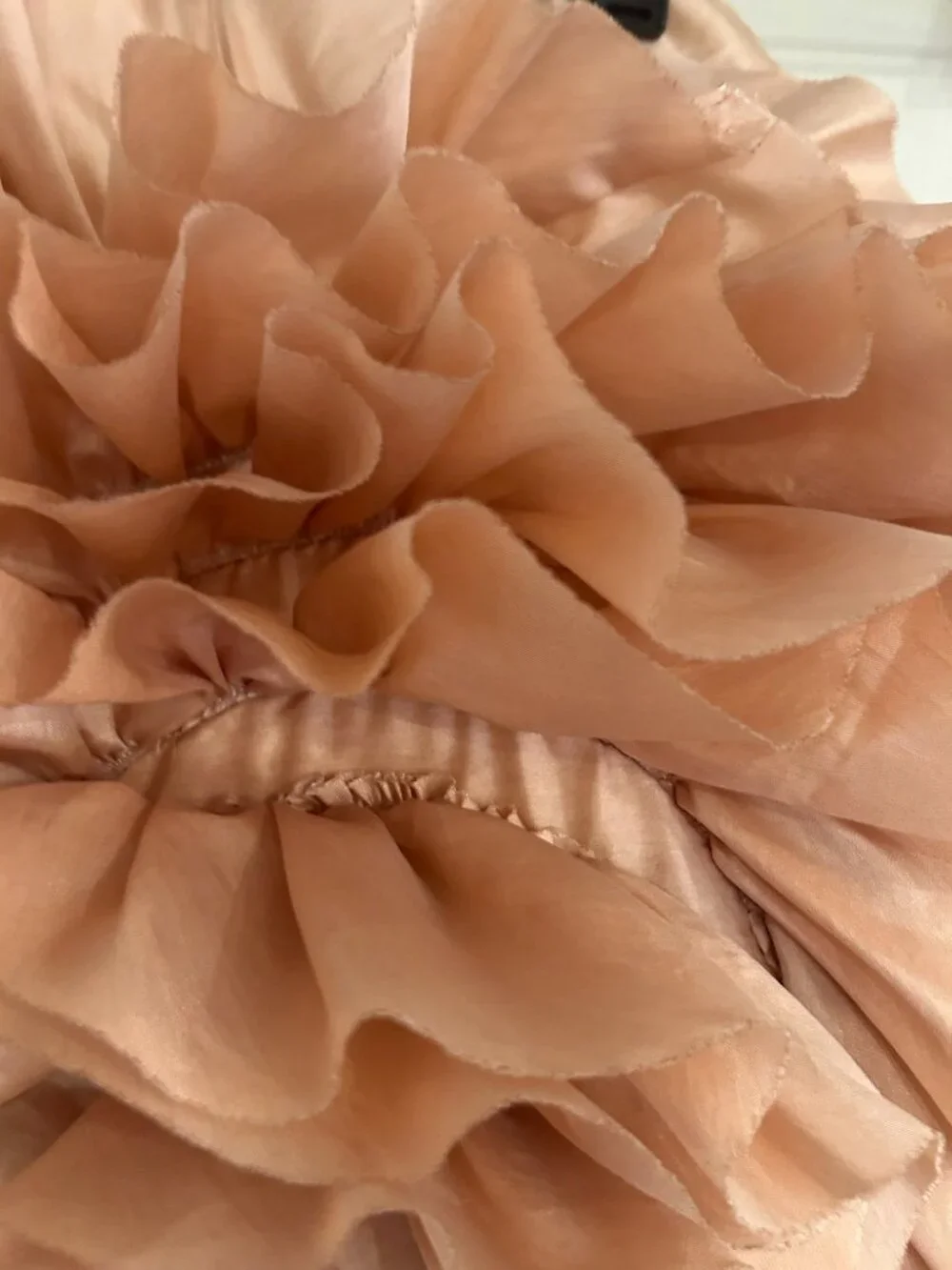 Pier 1 Pink Satin Ruffled Round Pillow 16 inches